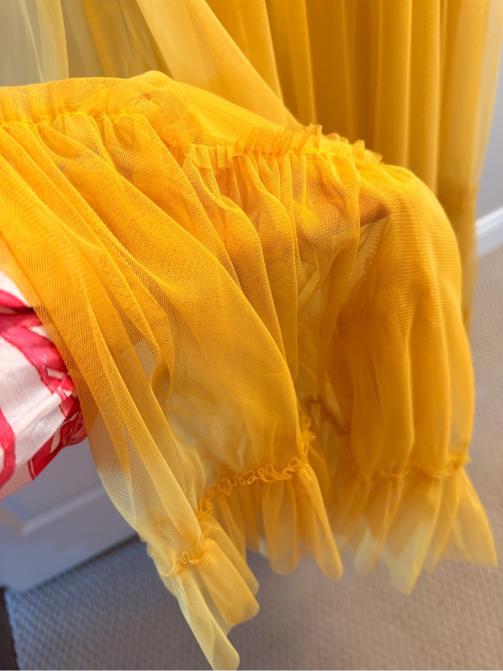 Women’s Yellow One-Shoulder Ruffle Maxi Dress - Picture 4 of 5